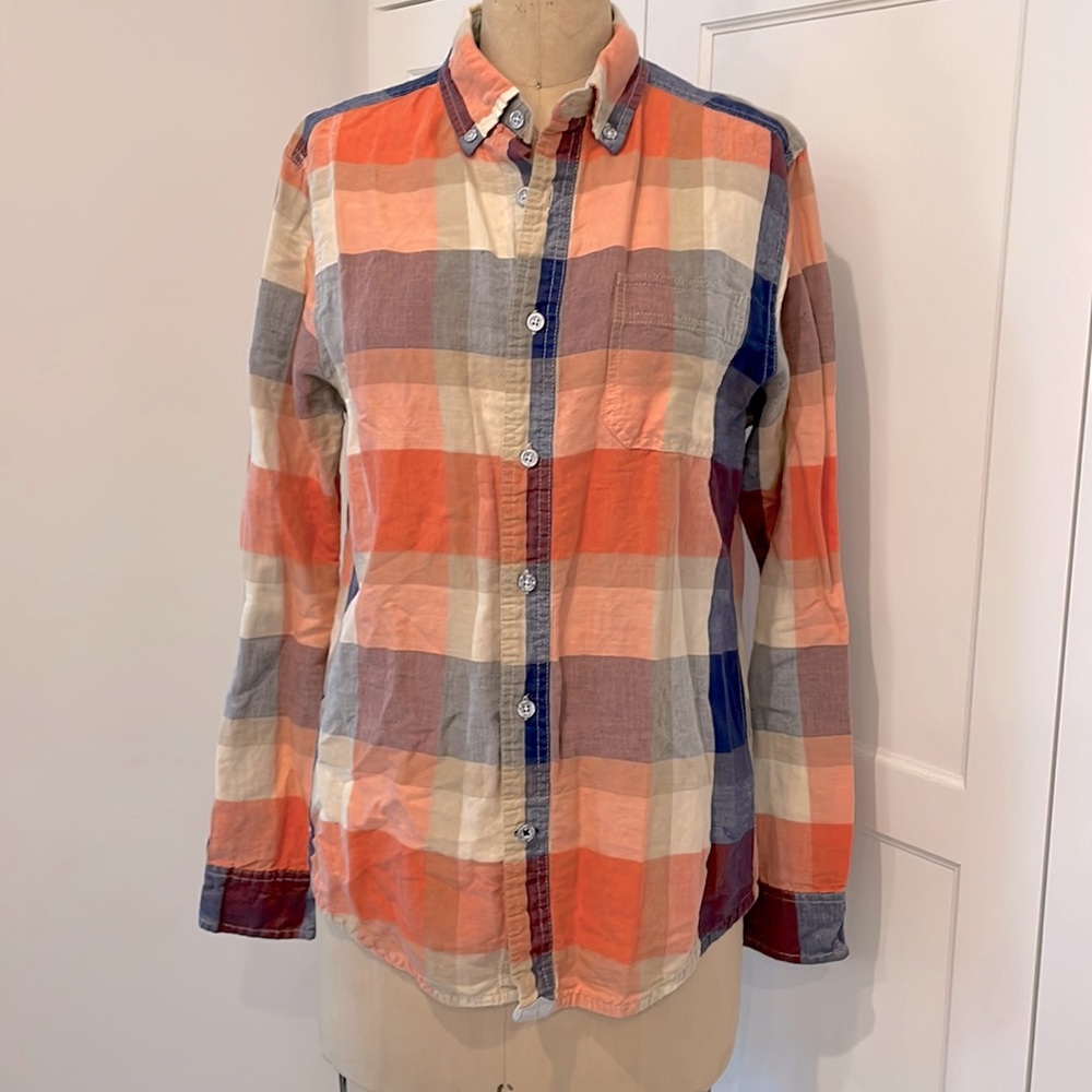Mens Size S/P Tommy Hilfiger Button Down Summer Plaid Shirt NWT